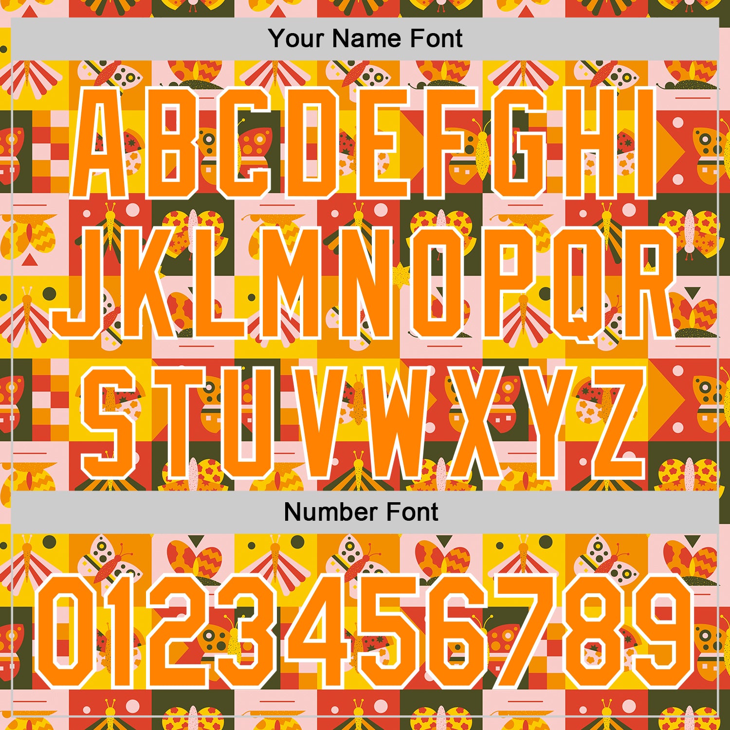 Custom Bay Orange White 3D Ambartive Checkered Butterfly Pattern Authentic Baseball Jersey