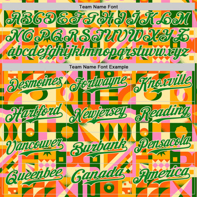 Custom Grass Green Cream 3D Ambartive Abstract Geometric Pattern Authentic Baseball Jersey