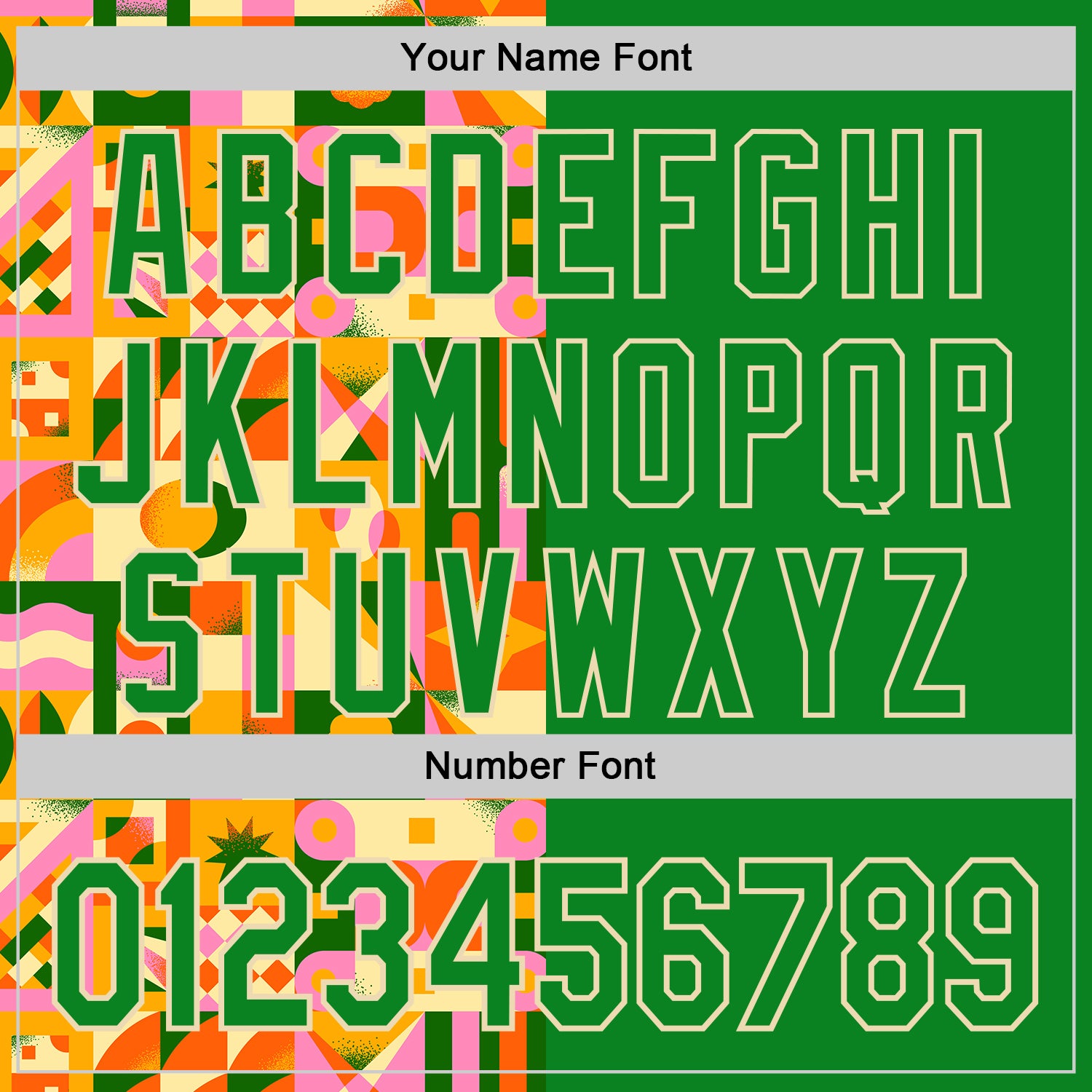 Custom Grass Green Cream 3D Ambartive Abstract Geometric Pattern Authentic Baseball Jersey