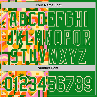 Custom Grass Green Cream 3D Ambartive Abstract Geometric Pattern Authentic Baseball Jersey