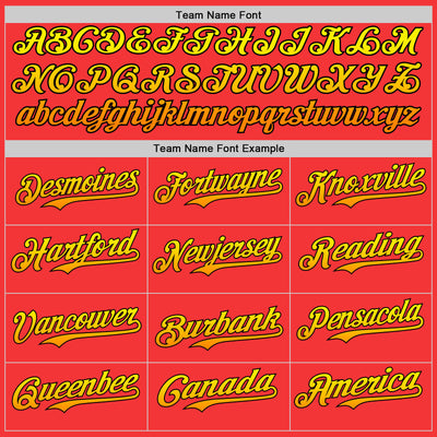 Custom Red Gradient Light Yellow Bay Orange-Black 3D Cindy Suen Lucky Cats Authentic Baseball Jersey