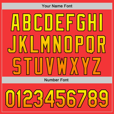 Custom Red Gradient Light Yellow Bay Orange-Black 3D Cindy Suen Lucky Cats Authentic Baseball Jersey