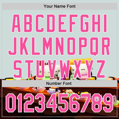 Custom Blue Pink-White 3D Cindy Suen Conveyor Belt Sushi Authentic Baseball Jersey