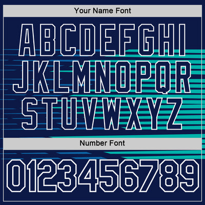 Custom Navy Blue-Aqua 3D Esports Performance T-Shirt