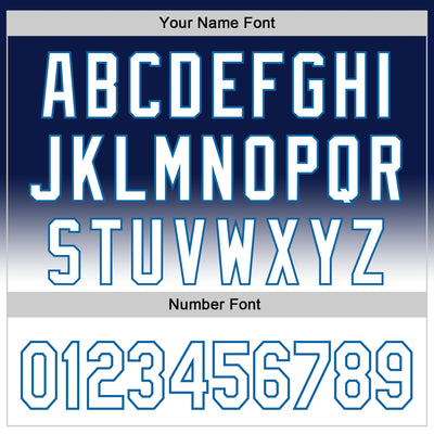 Custom Navy White-Blue 3D Pattern Design Father's Day Fade Authentic Baseball Jersey