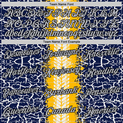 Custom Navy Light Gray Gold-Black 3D Esports Performance T-Shirt