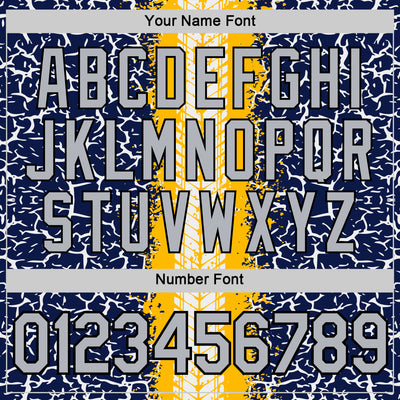 Custom Navy Light Gray Gold-Black 3D Esports Performance T-Shirt