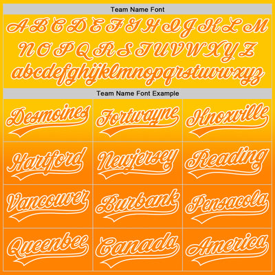 Custom Yellow Bay Orange-White 3D Pattern Design Father's Day Family Love Fade Authentic Baseball Jersey