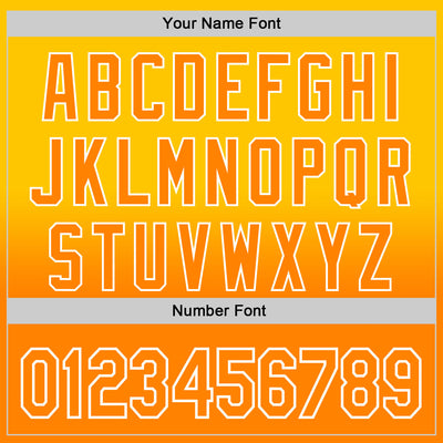 Custom Yellow Bay Orange-White 3D Pattern Design Father's Day Family Love Fade Authentic Baseball Jersey