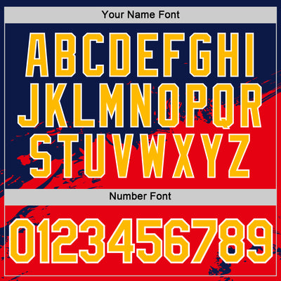 Custom Navy Gold-Fire Red 3D Esports Performance T-Shirt