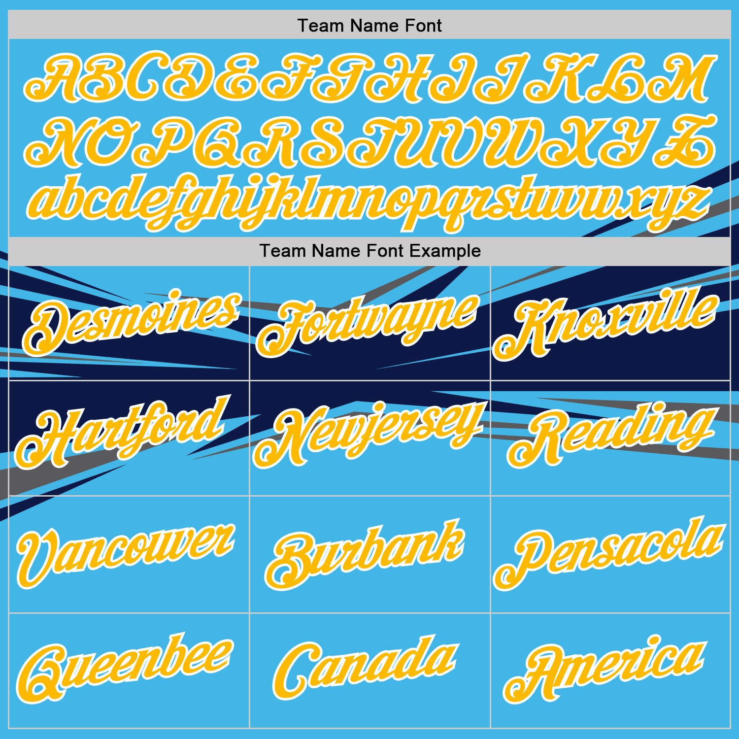 Custom Sky Blue Gold Navy-Gray 3D Esports Performance T-Shirt