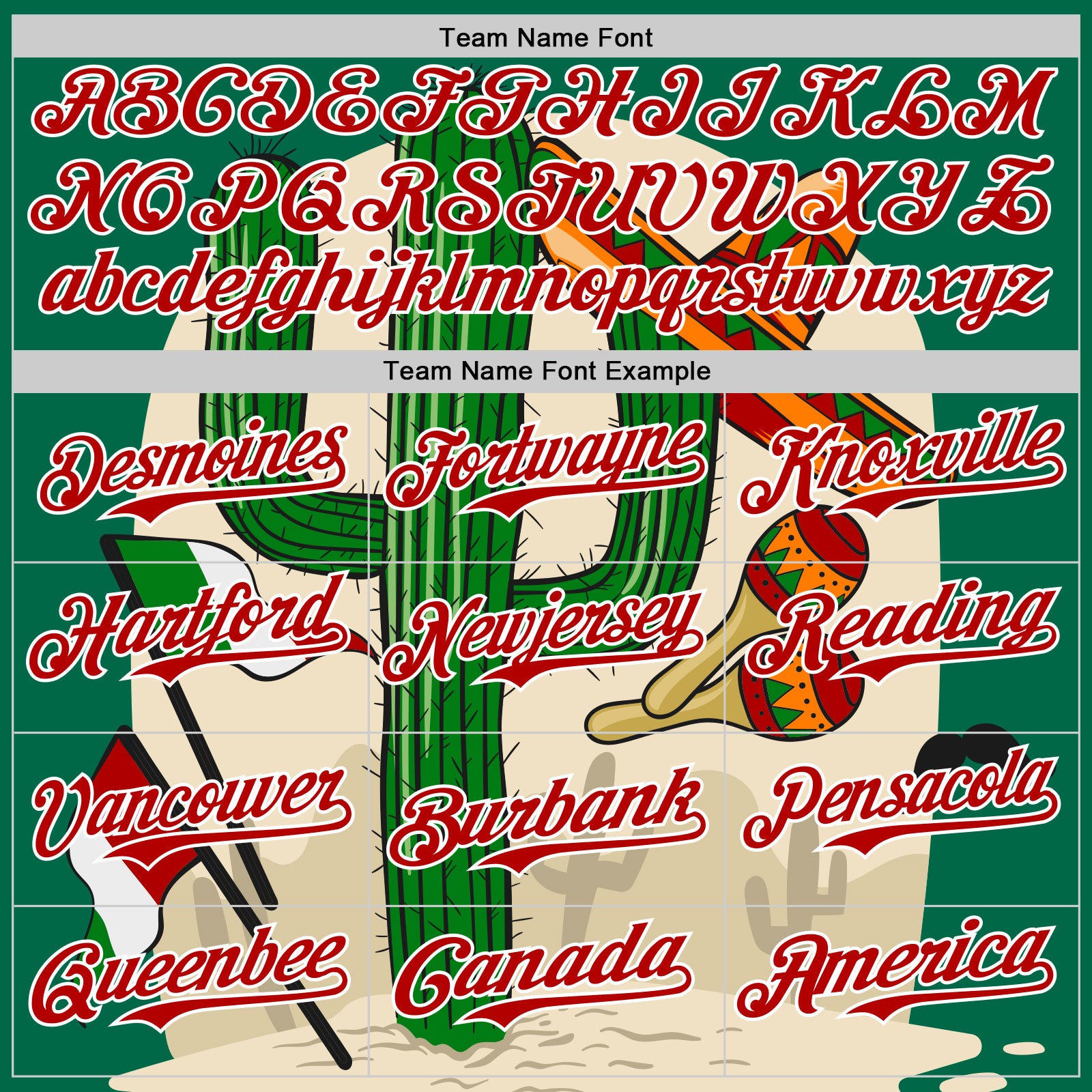 Custom Kelly Green Red-White 3D Mexican Festival Cactus Sombrero And Flag Cinco de Mayo Authentic Baseball Jersey