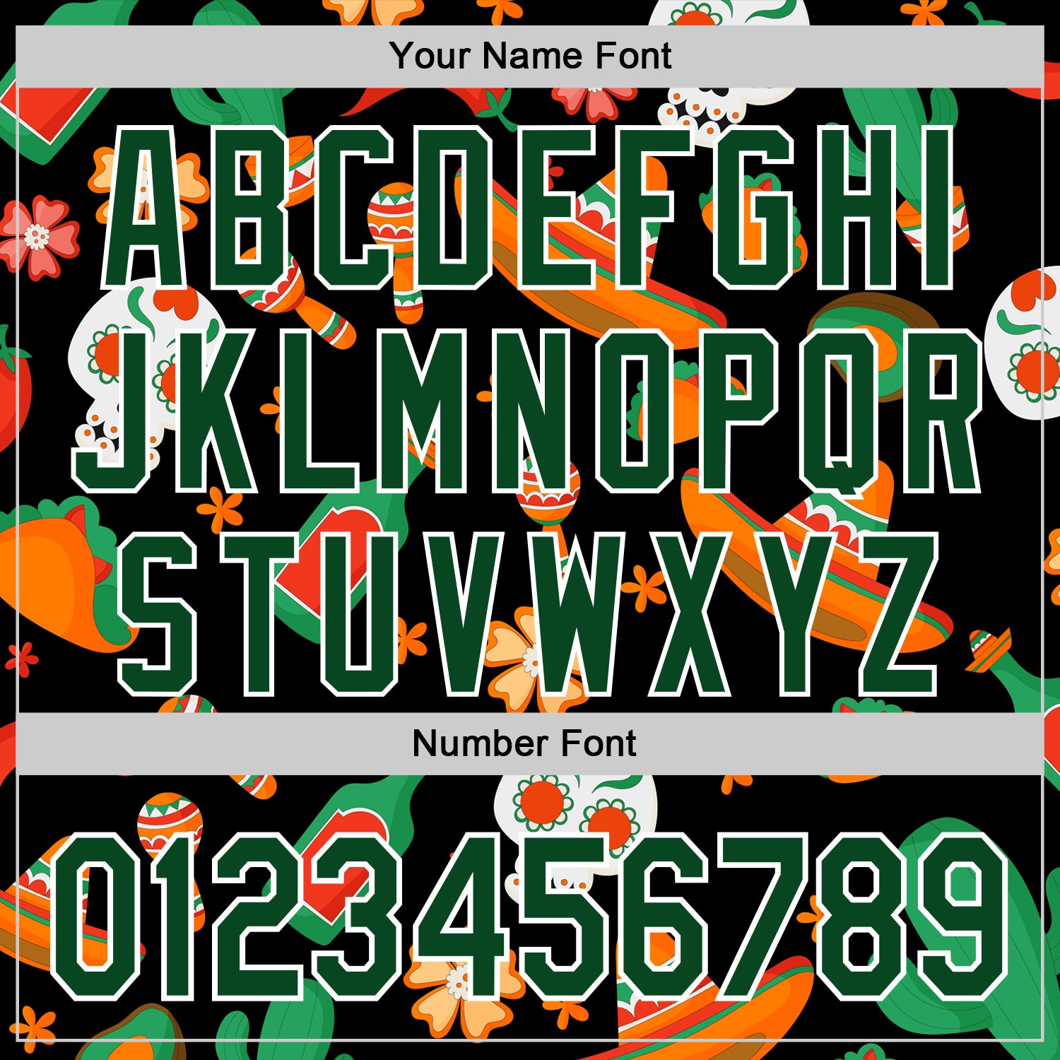 Custom Black Green-White 3D Mexican Festival Sombrero And Skull Cinco de Mayo Authentic Baseball Jersey