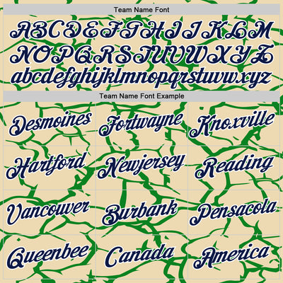 Custom Cream Navy-Grass Green 3D Esports Performance T-Shirt