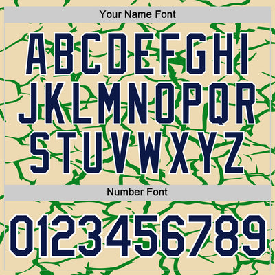 Custom Cream Navy-Grass Green 3D Esports Performance T-Shirt