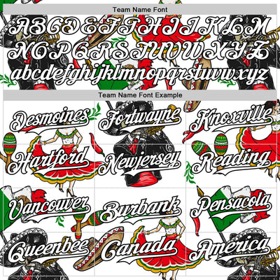 Custom White Black 3D Mexican Festival Skull Cinco de Mayo Authentic Baseball Jersey