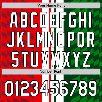 Custom White Red Green-Black 3D Mexico Authentic Baseball Jersey