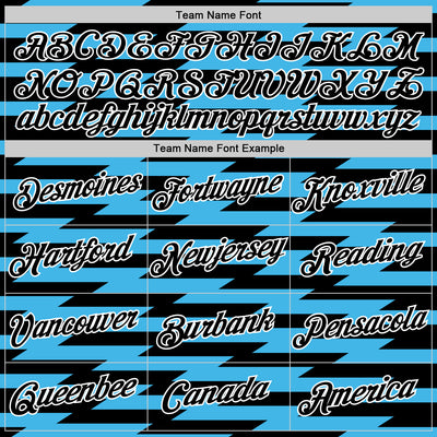 Custom Black Sky Blue-White 3D Esports Performance T-Shirt