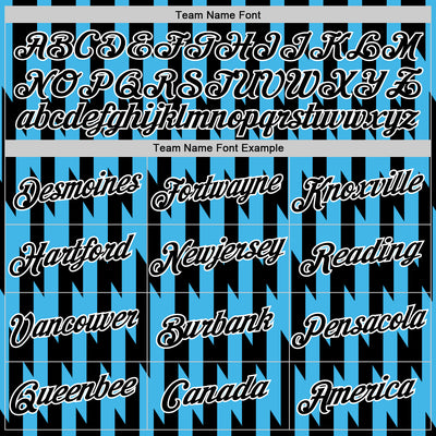 Custom Black Sky Blue-White 3D Esports Performance T-Shirt