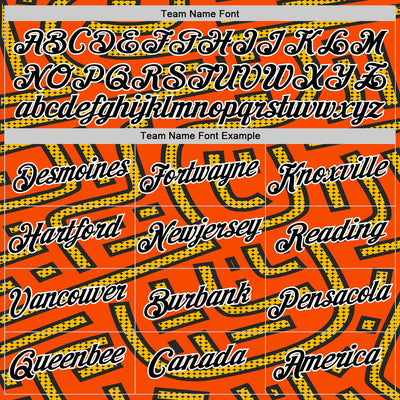 Custom Orange Black-Gold 3D Esports Performance T-Shirt