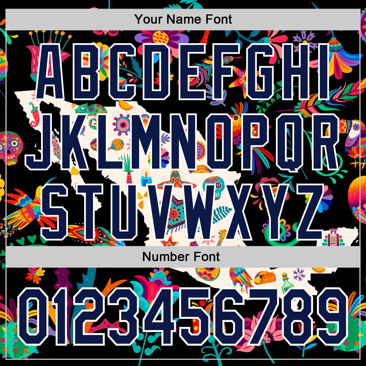 Custom Black Navy-White 3D Mexico Map With Tropical Plant And Animal Authentic Baseball Jersey