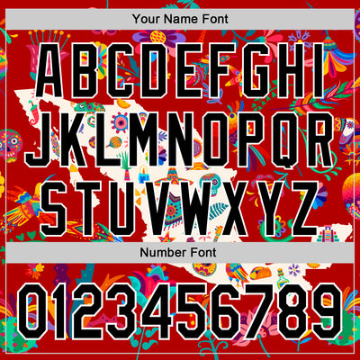 Custom Red Black-White 3D Mexico Map With Tropical Plant And Animal Authentic Baseball Jersey