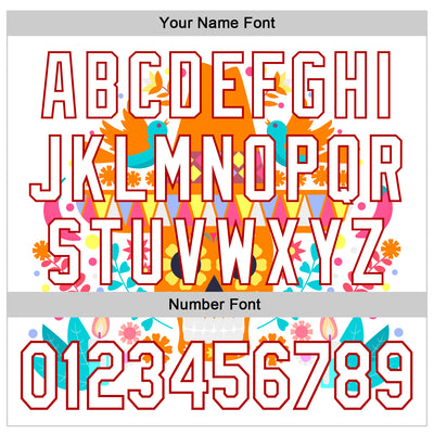 Custom White Red 3D Mexican Festival Flower Skull With Sombrero Cinco de Mayo Authentic Baseball Jersey