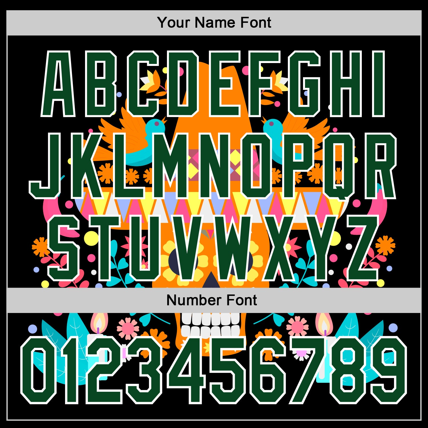 Custom Black Green-White 3D Mexican Festival Flower Skull With Sombrero Cinco de Mayo Authentic Baseball Jersey