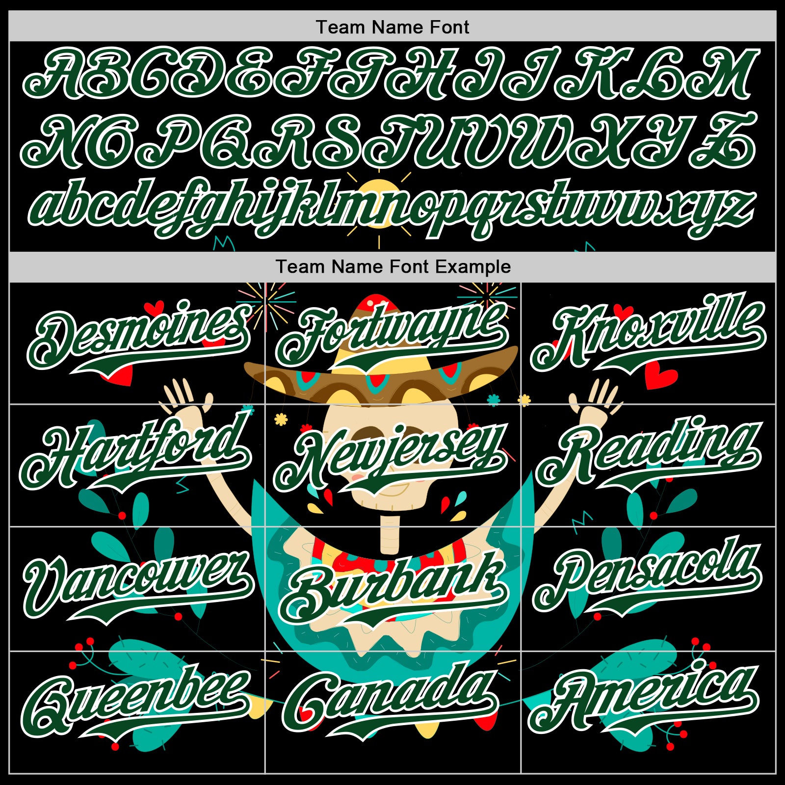 Custom Black Green-White 3D Mexican Festival Flower Skull With Sombrero Cinco de Mayo Authentic Baseball Jersey