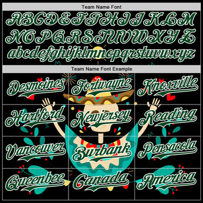 Custom Black Green-White 3D Mexican Festival Flower Skull With Sombrero Cinco de Mayo Authentic Baseball Jersey