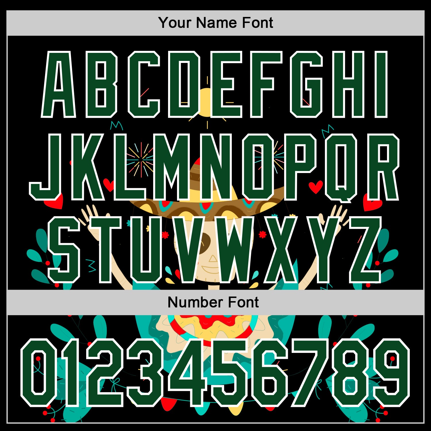 Custom Black Green-White 3D Mexican Festival Flower Skull With Sombrero Cinco de Mayo Authentic Baseball Jersey