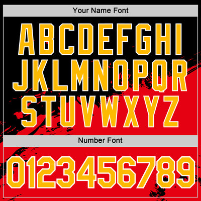 Custom Black Gold-Fire Red 3D Esports Performance T-Shirt