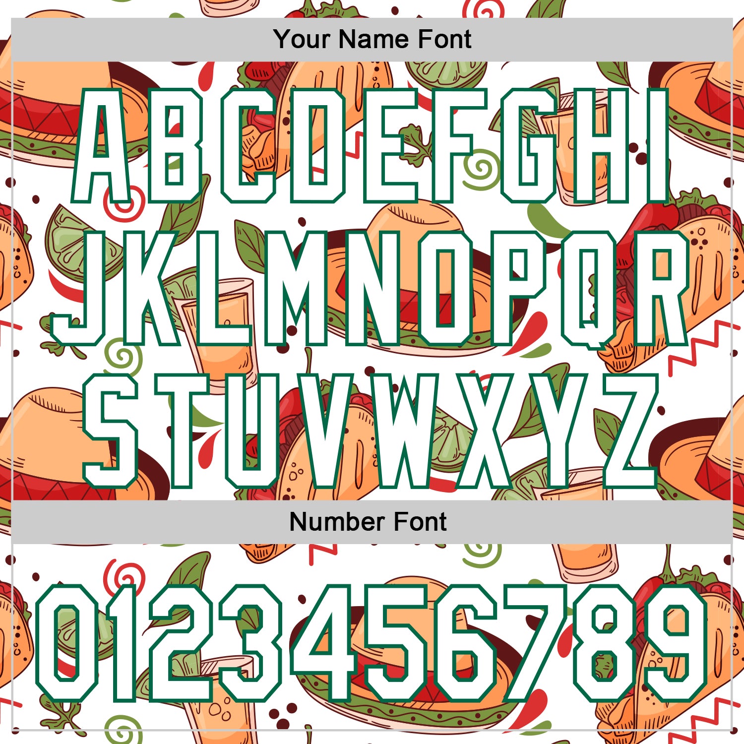 Custom White Kelly Green 3D Mexican Festival Tacos And Sombrero Cinco de Mayo Authentic Baseball Jersey