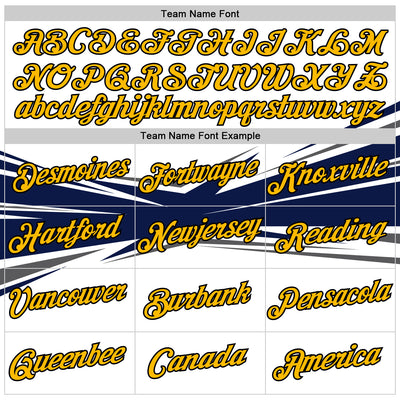 Custom White Gold Navy Gray-Black 3D Esports Performance T-Shirt