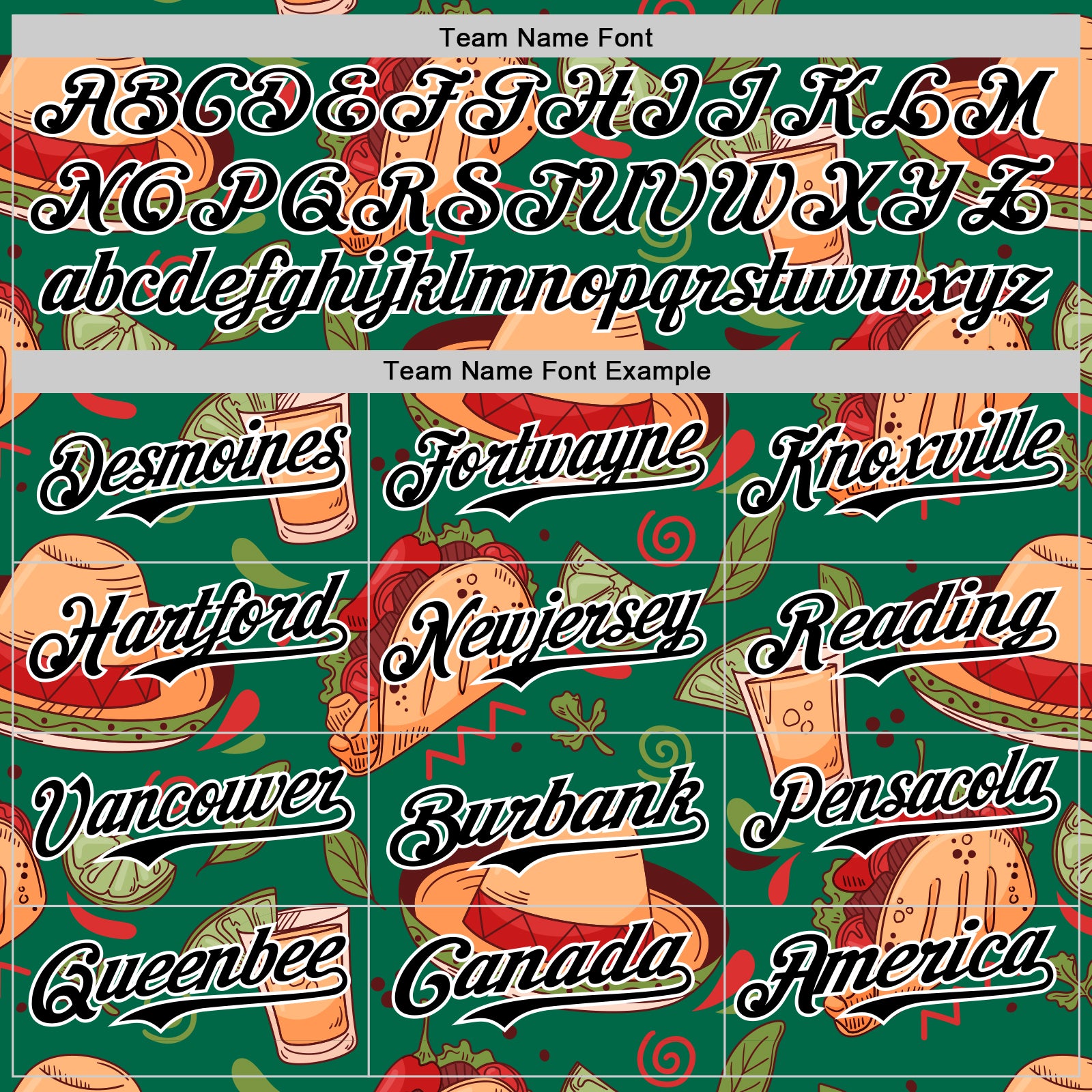 Custom Kelly Green Black-White 3D Mexican Festival Tacos And Sombrero Cinco de Mayo Authentic Baseball Jersey