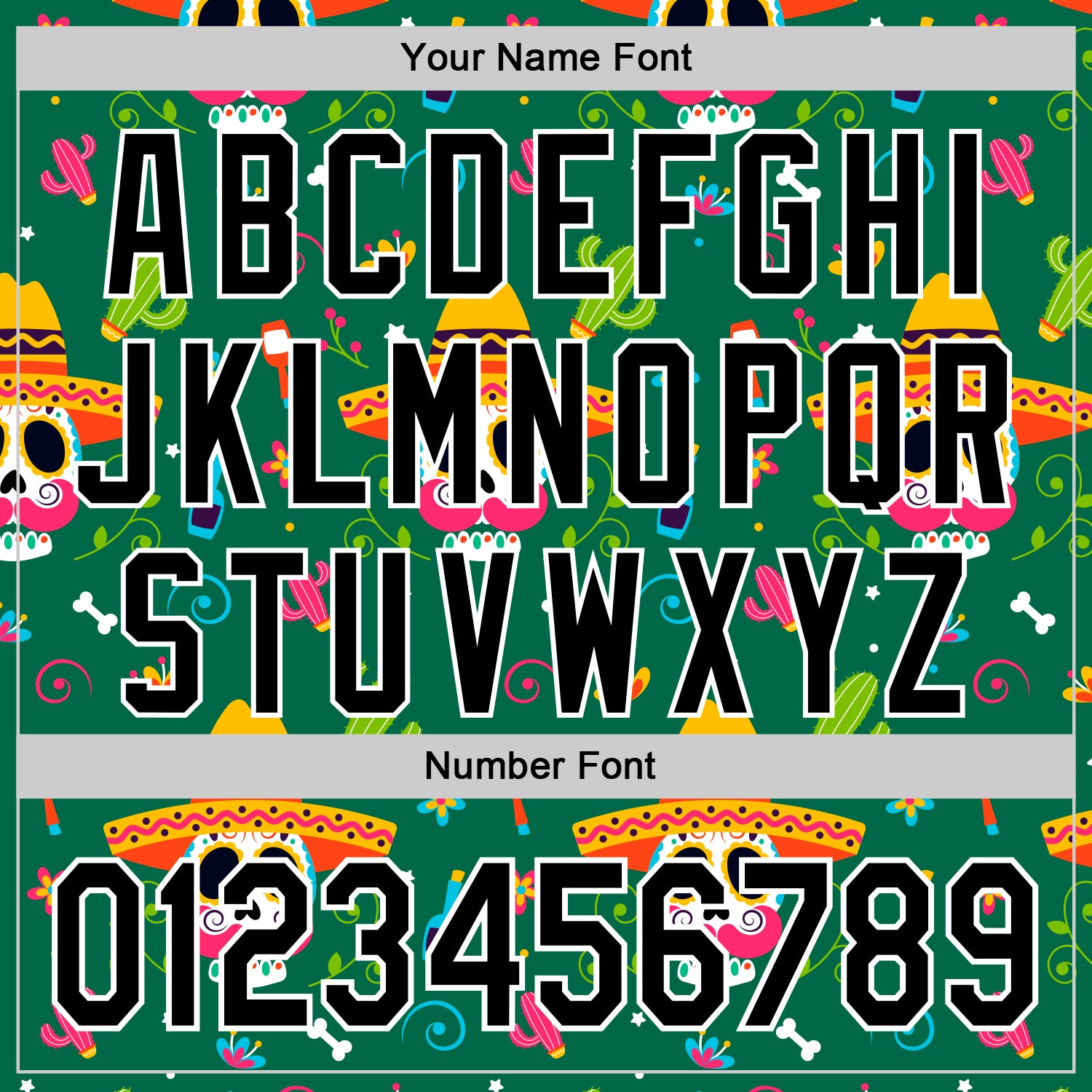 Custom Kelly Green Black-White 3D Mexican Festival Flower Skull With Sombrero Cinco de Mayo Authentic Baseball Jersey