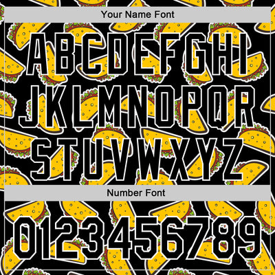 Custom Black White 3D Mexican Festival Taco Cinco de Mayo Authentic Baseball Jersey