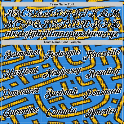 Custom Powder Blue Black-Gold 3D Esports Performance T-Shirt