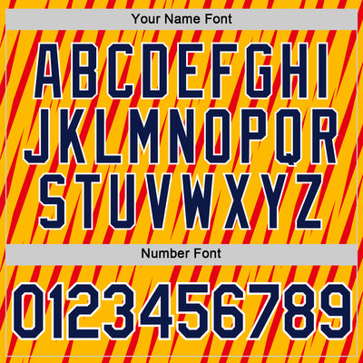 Custom Gold Navy-Fire Red 3D Esports Performance T-Shirt