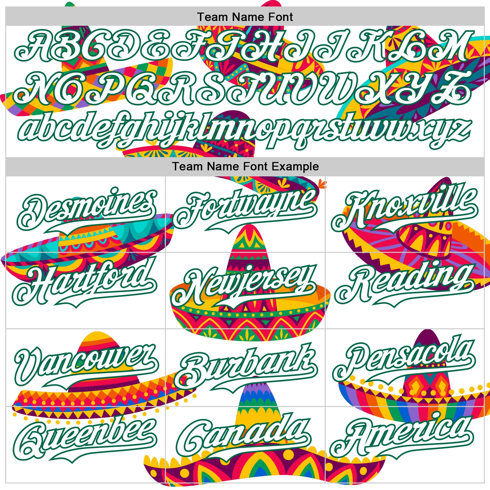 Custom White Kelly Green 3D Mexican Festival Sombrero Cinco de Mayo Authentic Baseball Jersey