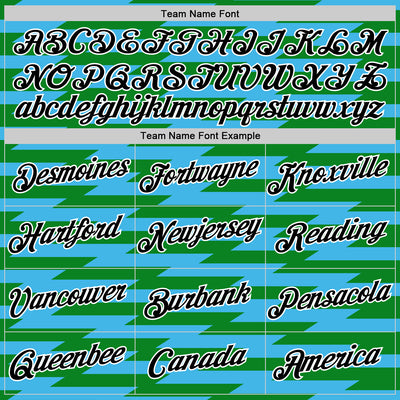 Custom Grass Green Black-Sky Blue 3D Esports Performance T-Shirt