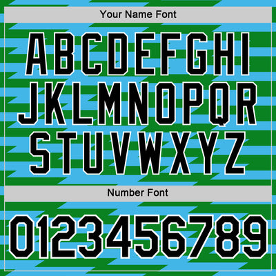 Custom Grass Green Black-Sky Blue 3D Esports Performance T-Shirt