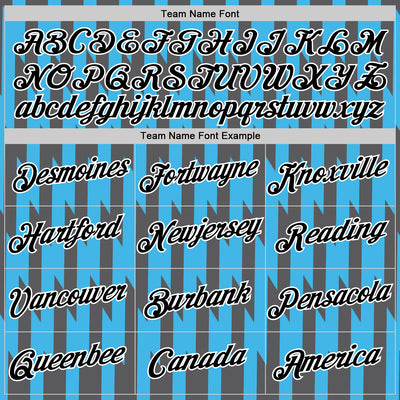 Custom Steel Gray Black-Sky Blue 3D Esports Performance T-Shirt