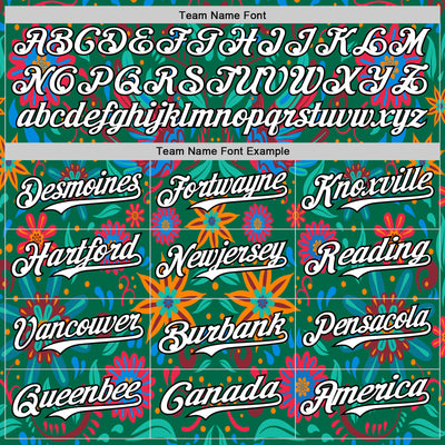 Custom Kelly Green White-Black 3D Mexican Festival Flower Cinco de Mayo Authentic Baseball Jersey