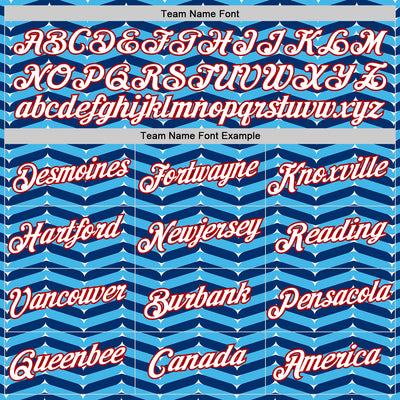 Custom White Sky Blue US Navy Blue-Red 3D Esports Performance T-Shirt