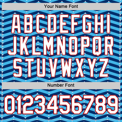 Custom White Sky Blue US Navy Blue-Red 3D Esports Performance T-Shirt