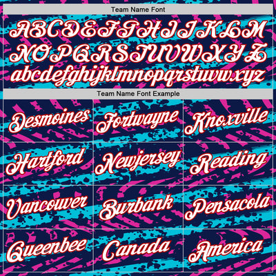 Custom Navy Lakes Blue Deep Pink-Red 3D Esports Performance T-Shirt