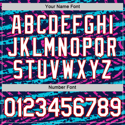 Custom Navy Lakes Blue Deep Pink-Red 3D Esports Performance T-Shirt