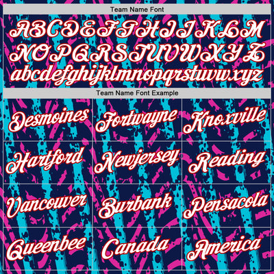 Custom Navy Lakes Blue Deep Pink-Red 3D Esports Performance T-Shirt