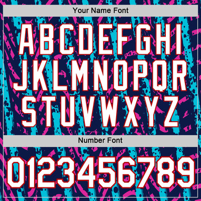 Custom Navy Lakes Blue Deep Pink-Red 3D Esports Performance T-Shirt